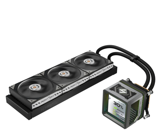 ASRock Steel Legend Dark 360 LCD 3x120mm - 1502278 - zdjęcie 3